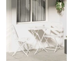 Lauko baldų komplektas Sodo Bistro Rinkinys 3 pcs Balta Plienas