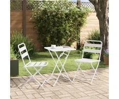 Lauko baldų komplektas Sodo Bistro Rinkinys 3 pcs Balta Plienas