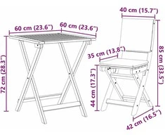 Lauko baldų komplektas Bistro komplektas 3 pcs Natūralus aliejus