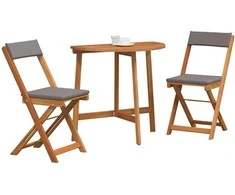Lauko baldų komplektas Bistro komplektas su pagalve 3 pcs Natūralus aliejus