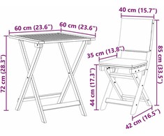 Lauko baldų komplektas Bistro komplektas su pagalve 3 pcs Natūralus aliejus