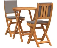 Lauko baldų komplektas Bistro komplektas su pagalve 3 pcs Natūralus aliejus