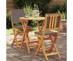 Lauko baldų komplektas Bistro komplektas su pagalve 3 pcs Natūralus aliejus