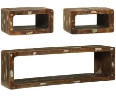 TV spintelių komplektas 3 pcs Perdirbtos medienos masyvas