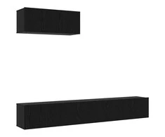 TV staliukas TV spintelių komplektas 3 pcs Juodojo ąžuolo Apdirbta mediena