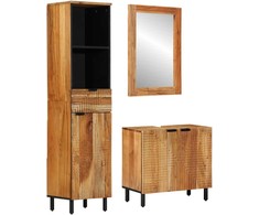 Vonios baldų rinkinys 3 pcs Ruda akacijos medienos masyvas