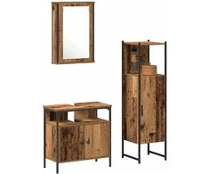 Vonios baldų rinkinys su saugykla 3 pcs Ruda 33 x 33 x 120.5 cm