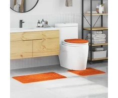 Antisklidus vonios kilimėlių rinkinys 3 pcs Oranžinė PP