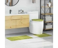 Antisklidus vonios kilimėlių rinkinys 3 pcs Žalia PP