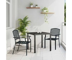 Lauko baldų komplektas Sodo valgomojo komplektas 3 pcs Antracitas