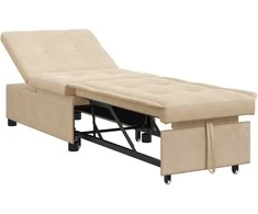 Ištraukiama sofa-lova Kreminė 194 x 67 x 82 cm Mikropluoštas