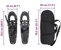 3 in 1 sniego batai Juoda 78,5 x 22 cm Aliuminis ir HDPE