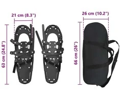 3 in 1 sniego batai Juoda 63 x 21 cm Aliuminis ir HDPE