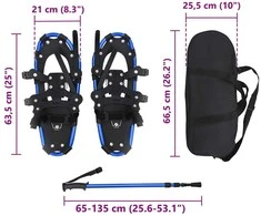 3 in 1 sniego batai su žygio lazdelėmis Mėlyna ir juoda
