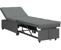 Ištraukiama sofa-lova Tamsiai pilka 194 x 50 x 82 cm audinys