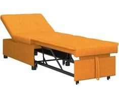 Ištraukiama sofa-lova Tamsiai geltona 194 x 50 x 82 cm audinys