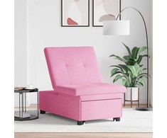 Ištraukiama sofa-lova Rožinė 194 x 50 x 82 cm audinys
