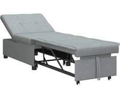 Ištraukiama sofa-lova Šviesiai pilka 194 x 50 x 82 cm audinys