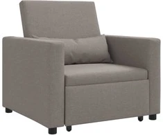 Fotelis Ištraukiamas sofa-lova vienvietis Taupe 90 x 165 x 87 cm