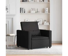 Fotelis Ištraukiamas sofa-lova vienvietis Juoda 90 x 165 x 87 cm
