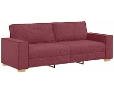 Trivietė sofa, vyno raudonumo, 180 cm, audinys