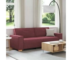 Trivietė sofa, vyno raudonumo, 180 cm, audinys