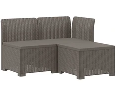 3-vietė sodo sofa su pagalvėlėmis, Rattan išvaizda PP