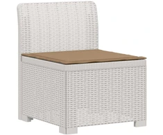 3-vietė sodo sofa su pagalvėlėmis, Rattan išvaizda PP Balta