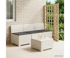 3-vietė sodo sofa su pagalvėlėmis, Rattan išvaizda 3 vietos PP