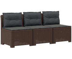 3-vietė sodo sofa su pagalvėlėmis, Rattan išvaizda PP Ruda