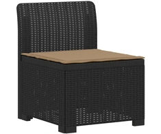3-vietė sodo sofa su pagalvėlėmis, Rattan išvaizda PP Antracito
