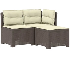 3-vietė sodo sofa su pagalvėlėmis, Rattan išvaizda PP