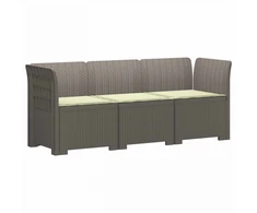 3-vietė sodo sofa su pagalvėlėmis, Rattan išvaizda PP