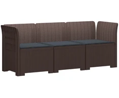 3-vietė sodo sofa su pagalvėlėmis, Rattan išvaizda PP Ruda