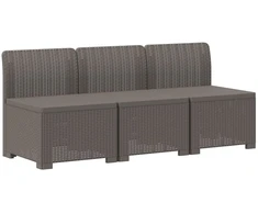 3-vietė sodo sofa su pagalvėlėmis, Rattan išvaizda PP