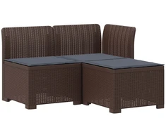 3-vietė sodo sofa su pagalvėlėmis, Rattan išvaizda PP Ruda