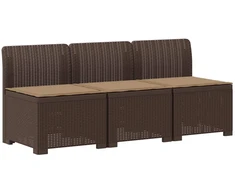 3-vietė sodo sofa su pagalvėlėmis, Rattan išvaizda PP Ruda