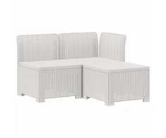 3-vietė sodo sofa su pagalvėlėmis, Rattan išvaizda 3 vietos PP