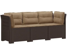 3-vietė sodo sofa su pagalvėlėmis, Rattan išvaizda PP Ruda
