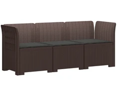 3-vietė sodo sofa su pagalvėlėmis, Rattan išvaizda PP Ruda