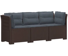3-vietė sodo sofa su pagalvėlėmis, Rattan išvaizda PP Ruda