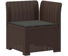 3-vietė sodo sofa su pagalvėlėmis, Rattan išvaizda 3 vietos PP