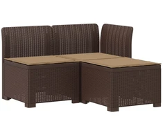 3-vietė sodo sofa su pagalvėlėmis, Rattan išvaizda PP Ruda
