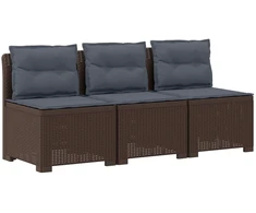 3-vietė sodo sofa su pagalvėlėmis, Rattan išvaizda PP Ruda