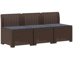 3-vietė sodo sofa su pagalvėlėmis, Rattan išvaizda PP Ruda