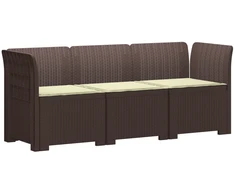 3-vietė sodo sofa su pagalvėlėmis, Rattan išvaizda PP Ruda