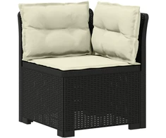 3-vietė sodo sofa su pagalvėlėmis, Rattan išvaizda PP Antracito