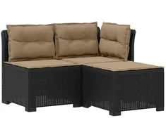 3-vietė sodo sofa su pagalvėlėmis, Rattan išvaizda PP Antracito