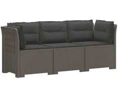 3-vietė sodo sofa su pagalvėlėmis, Rattan išvaizda PP