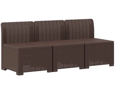 3-vietė sodo sofa su pagalvėlėmis, Rattan išvaizda PP Ruda